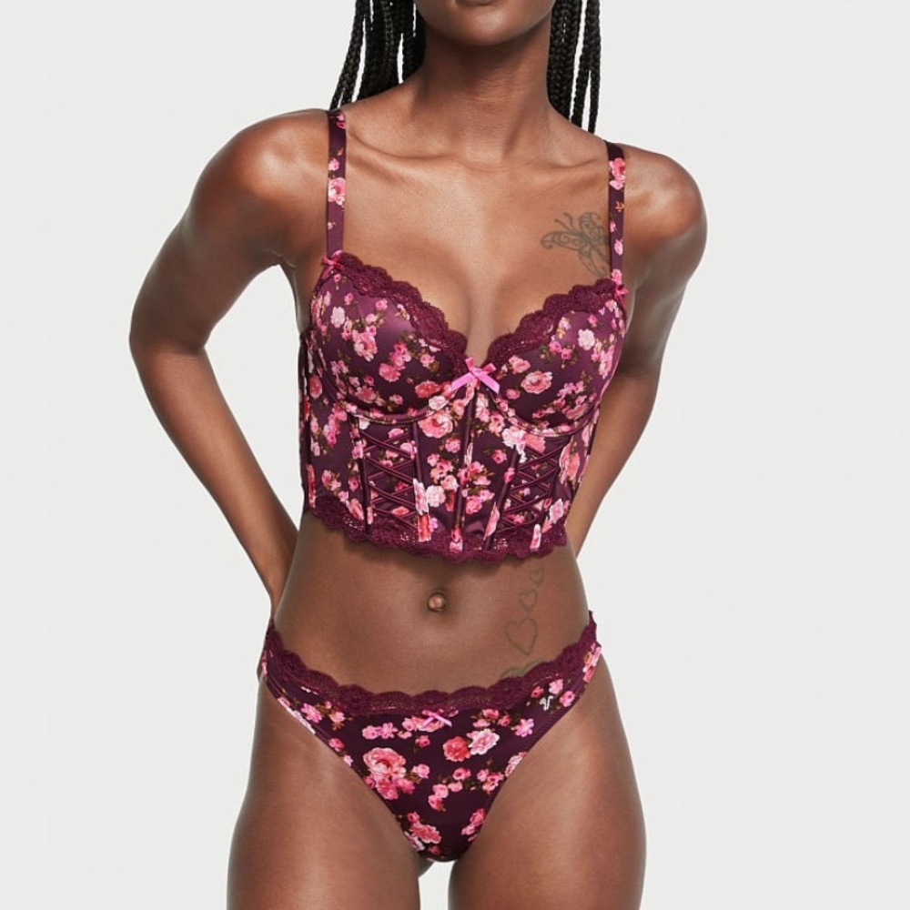 Floral VS corset & underwear set